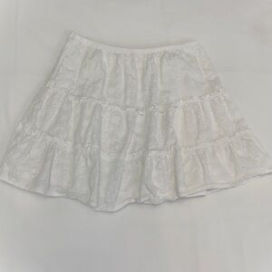 White cotton poplin Mini skirt